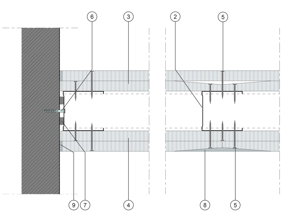 Scheidingswand met dubbele plaat aan elke kant - Resistex - 100mm profielen - 150mm wanddikte